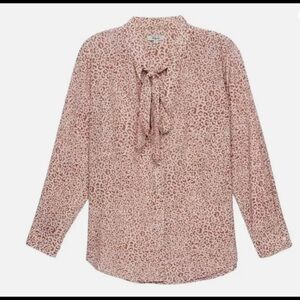 Rails silk cheetah print blush blouse